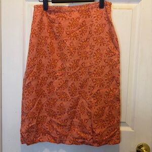 Tommy Bahama Coral Paisley Midi 100% Silk Skirt
